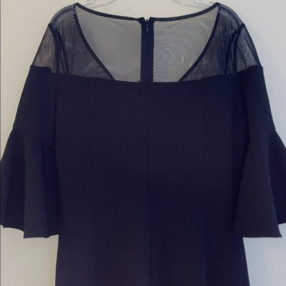 Calvin Klein Sheer Top MIDI Dress Black Size 6 - Picture 6 of 8